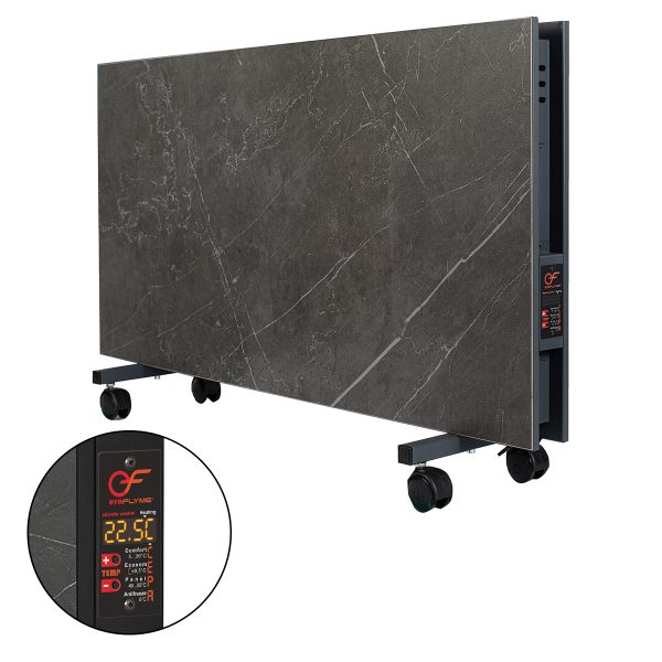 Обігрівач електричний 20-22 м² EraFlyme Двохстороння керамічна панель на роликах  1200PG темний камінь – на 22 м² 1200 Вт купити в Україні ГрієДім GRIEDIM купить в Украине