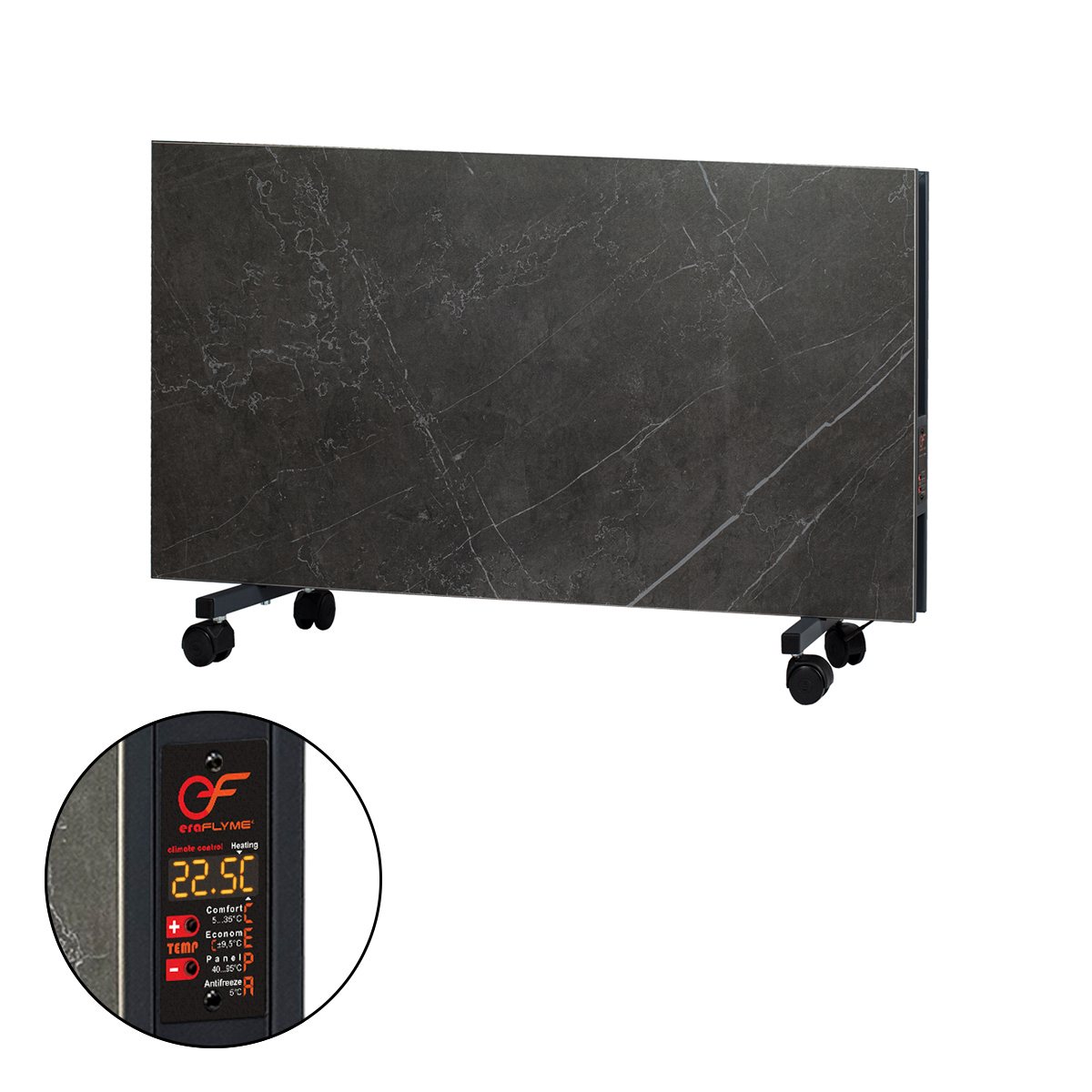 EraFlyme Двохстороння керамічна панель на роликах  500PG темний камінь – на 10 м² 500 Вт купити в Україні ГрієДім GRIEDIM купить в Украине