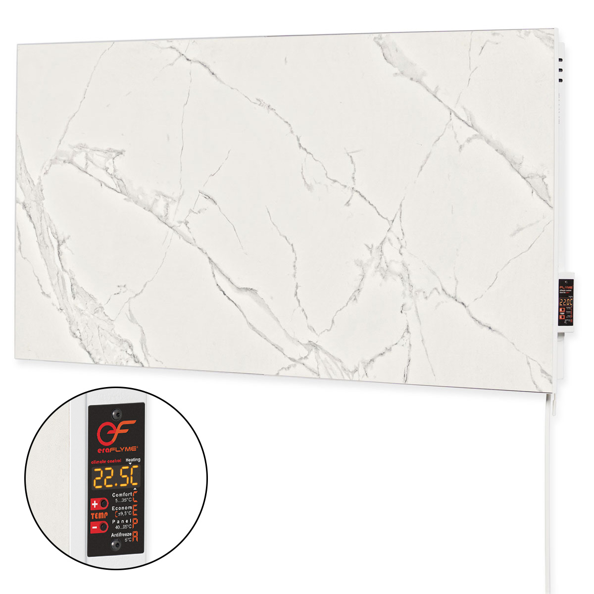 EraFlyme Керамічна панель  1000PW білий камінь – на 20 м² 1000 Вт купити в Україні ГрієДім GRIEDIM купить в Украине