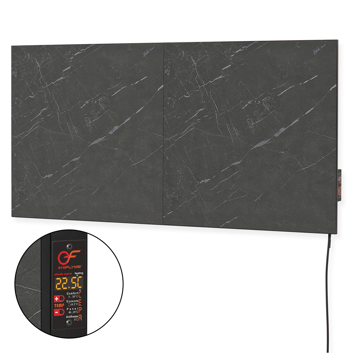 EraFlyme Керамічна панель  900PB cірий камінь – на 18 м² 900 Вт купити в Україні ГрієДім GRIEDIM купить в Украине