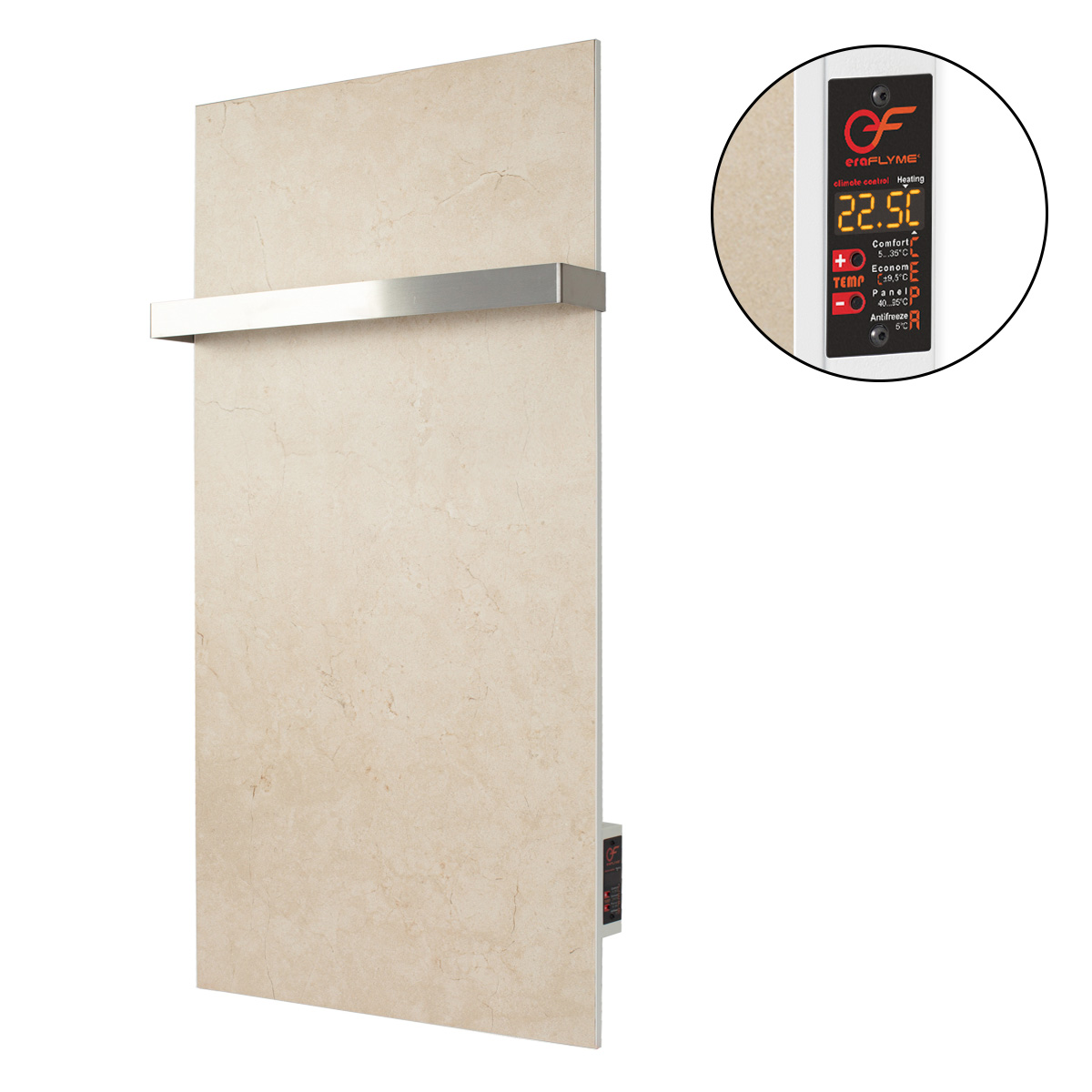 EraFlyme Керамічна панель рушникосушка  600ТBg(1)  бежева 600 Вт купити в Україні ГрієДім GRIEDIM купить в Украине