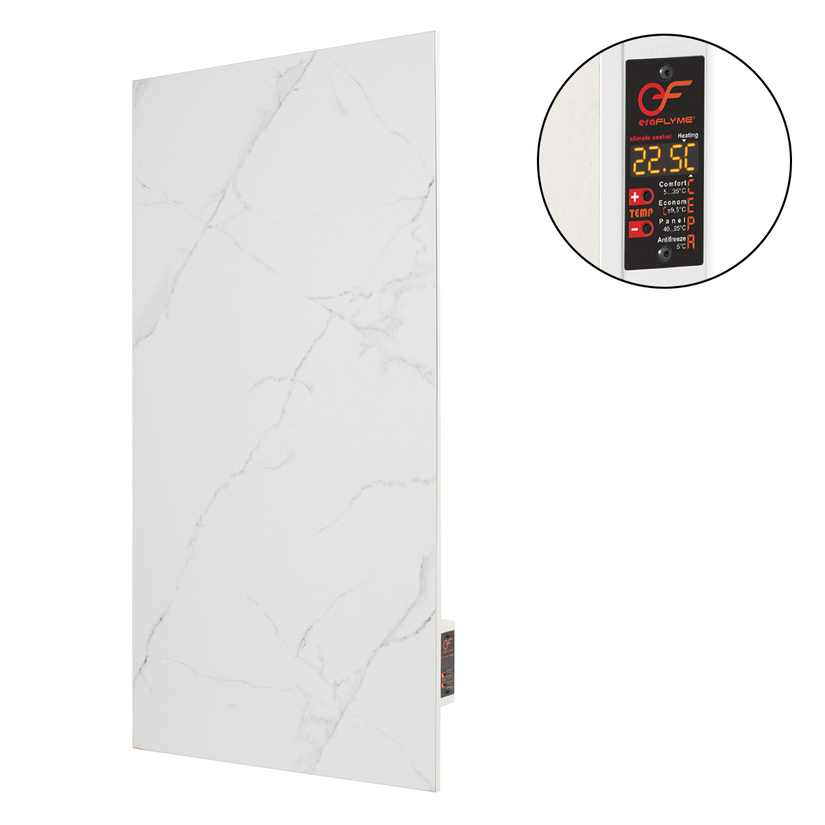 EraFlyme Керамічна панель рушникосушка  600ТW білий камінь 600 Вт купити в Україні ГрієДім GRIEDIM купить в Украине
